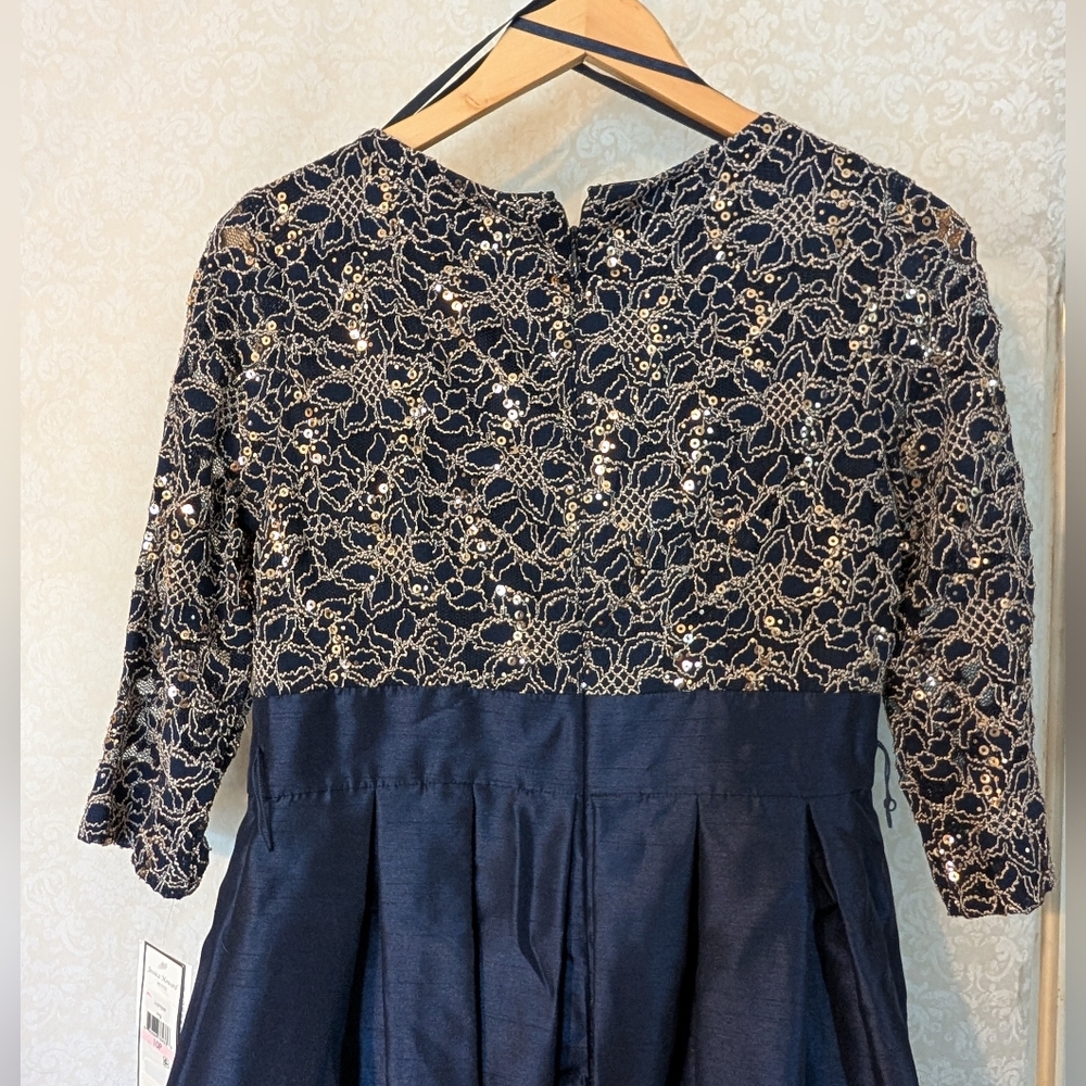 NWT Jessica Howard Party Dress Sz. 10 PETITE BLUE & GOLD - Picture 15 of 17